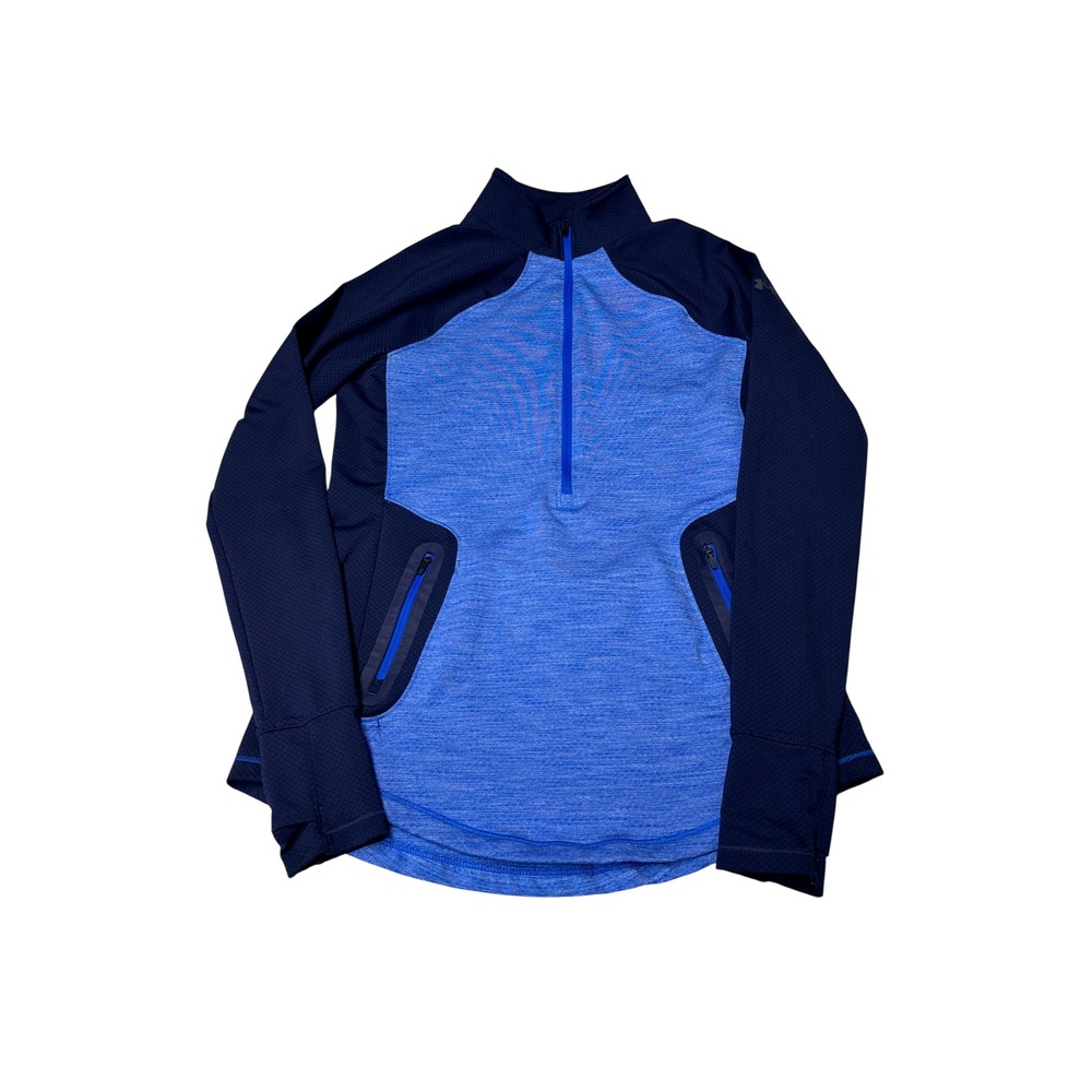 Under Armour ColdGear Reactor Womens Quarter Zip Pullover Blue Medium MD M